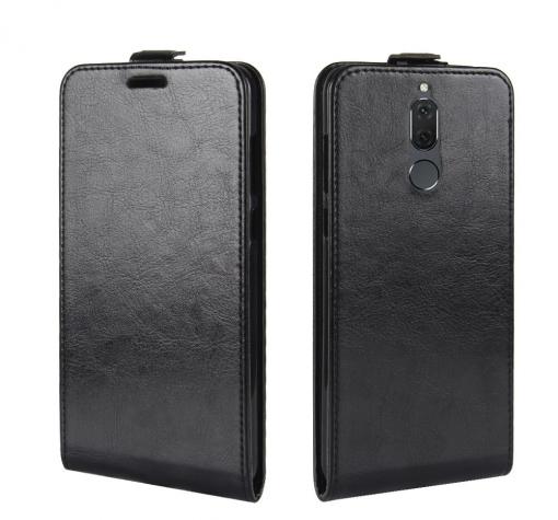 Кожен калъф Flip тефтер Flexi със силиконов гръб за Huawei Mate 10 Lite / Honor 9i - черен