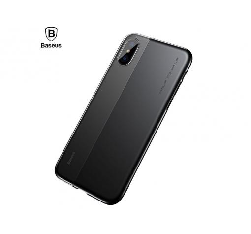 Оригинален твърд гръб Baseus Half to Half Case за Apple iPhone X - черен
