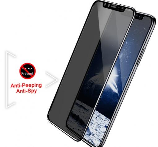 3D full cover Tempered Glass Screen Protector Anti-peeping Apple iPhone 7 / iPhone 8 / Извит стъклен скрийн протектор Anti-peeping за Apple iPhone 7 / iPhone 8 - черен