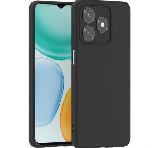 Силиконов калъф / кейс за Honor X5c / X5c Plus - черен гръб със защита за камерата