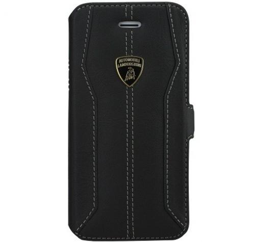 Оригинален кожен калъф Flip тефтер LAMBORGHINI за Apple iPhone 6 4,7"- черен