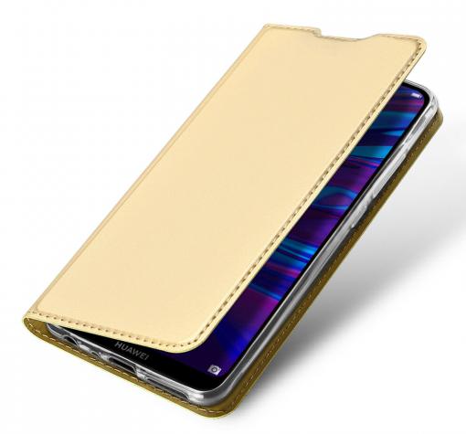 Луксозен кожен калъф Flip тефтер Samsung A10 - златист