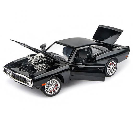 Метална кола с отварящи се врати капаци светлини и звуци Dodge Charger 1970 1:24