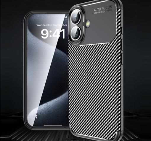 Луксозен силиконов калъф / кейс / TPU Auto Focus за Apple iPhone 16 (6.1) - черен / Carbon