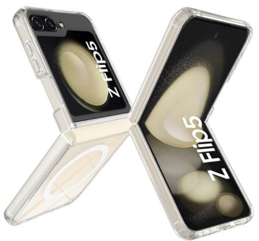 Удароустойчив гръб TPU case с твърда част и Magsafe за Samsung Z Flip 5 5G - прозрачен кейс
