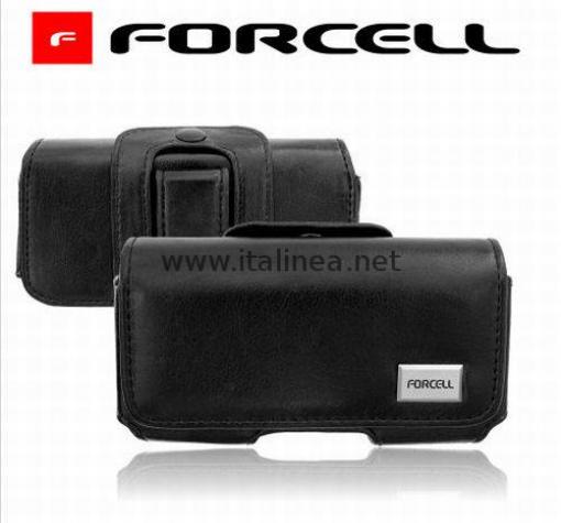 Кожен калъф - кобур за Nokia E5 - черен Forcell