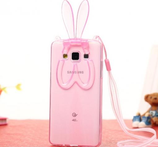 Силиконов калъф / гръб / TPU 3D Rabbit за Samsung J5 / Samsung J5 - розов