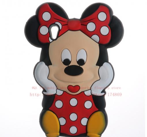 Силиконов калъф / гръб / TPU 3D за Sony Xperia M5 - черен / Minnie mouse