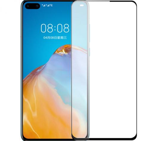 3D full cover Tempered glass Full Glue screen protector Huawei Mate 40 Pro / Извит стъклен скрийн протектор с лепило от вътрешната страна за Huawei Mate 40 Pro - черен