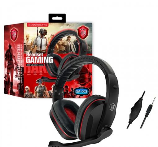 Геймърски слушалки GM-003 / Gaming Headset 360° Vibration Sound GM-003 - черни с червено