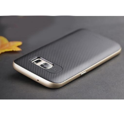 Силиконов гръб SPIGEN SGP Neo Hybrid за Samsung S7 G930 - черен / златист кант