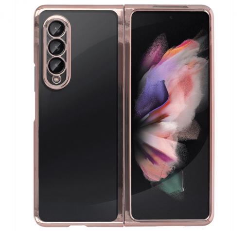Луксозен твърд гръб за Samsung Z Fold3 5G - прозрачен / Rose Gold