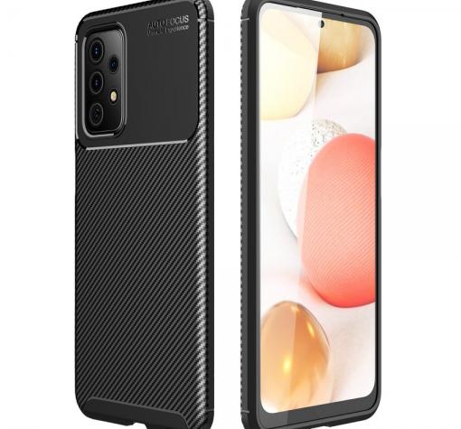 Луксозен силиконов калъф / кейс / TPU Auto Focus Case за Samsung A52 / A52 5G - черен / Carbon