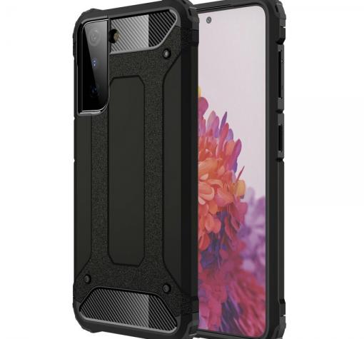 Силиконов гръб TPU Spigen Hybrid с твърда част за Samsung S21 Ultra - черен