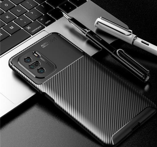 Луксозен силиконов калъф / гръб / TPU Auto Focus за Xiaomi Poco F3 - черен / Carbon