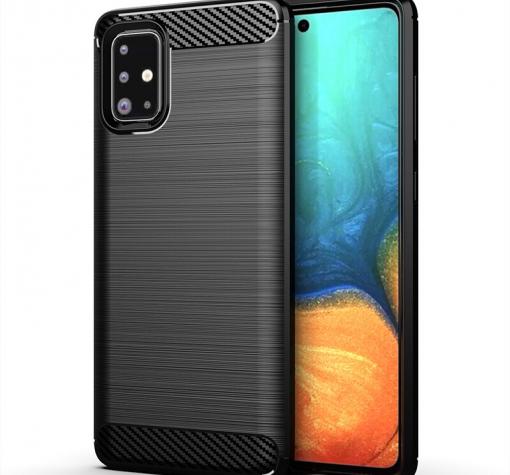 Силиконов калъф / гръб / TPU за Samsung A51 - черен / carbon