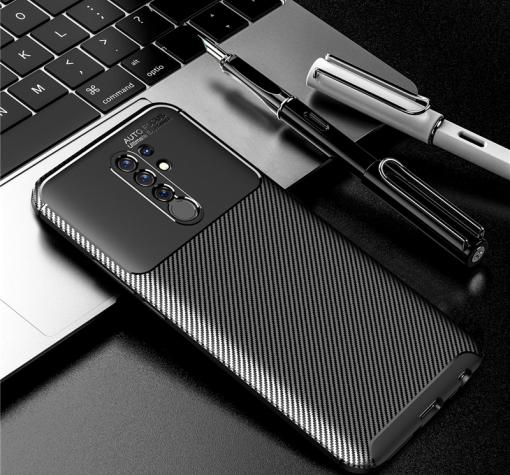Луксозен силиконов калъф / гръб / TPU Auto Focus за Xiaomi Redmi 9 - черен / Carbon
