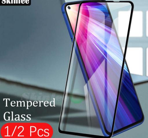 9D full cover Tempered glass Full Glue screen protector MOTOROLA MOTO G8 POWER / Извит стъклен скрийн протектор с лепило от вътрешната страна за MOTOROLA MOTO G8 POWER - черен