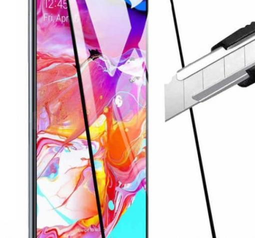 5D full cover Tempered glass Full Glue screen protector Realme C31 / Извит стъклен скрийн протектор с лепило от вътрешната страна за Realme C31 - черен
