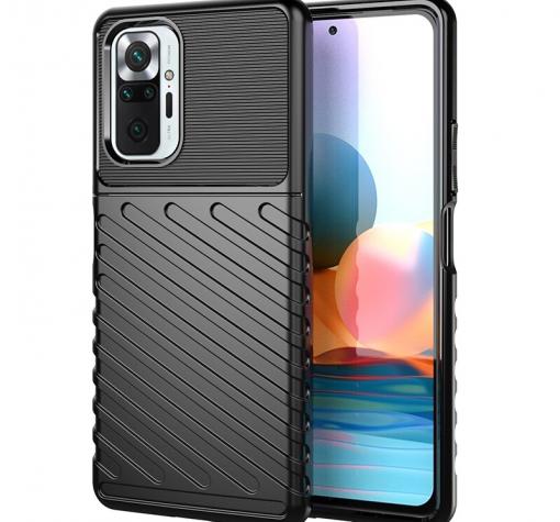 Луксозен силиконов калъф / гръб / TPU Bozzy Rugged за Xiaomi Redmi Note 10 Pro - черен