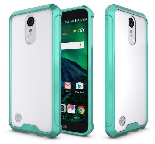Удароустойчив гръб за LG K10 2017 - мента / прозрачен
