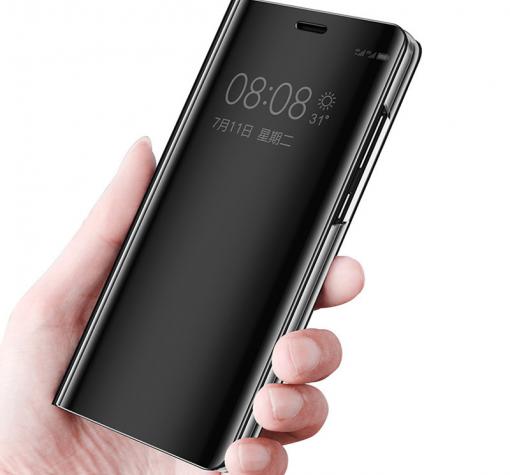 Луксозен калъф Clear View Cover с твърд гръб за Huawei P20 Lite - черен