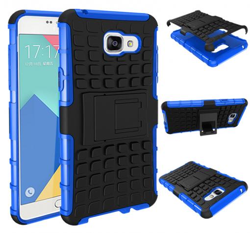 Силиконов гръб TPU Hybrid с твърда част и стойка за Samsung A5 2016 A510 - синьо и черно