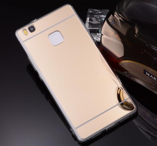 Луксозен силиконов калъф / гръб / TPU за Huawei P9 - златист / огледален