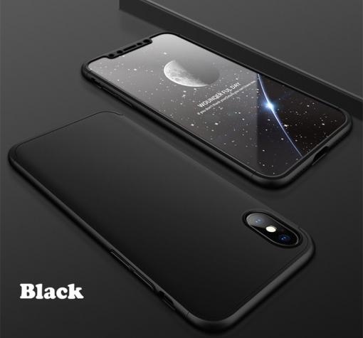 Луксозен твърд гръб GKK 3in1 360° Full Cover за Apple iPhone X - черен / лице и гръб