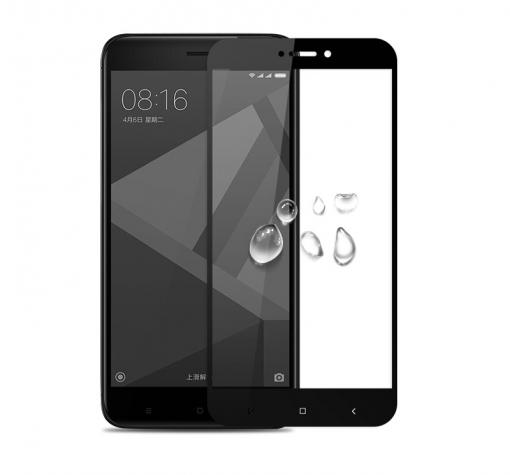3D full cover Tempered glass screen protector Xiaomi Redmi Note 5A Prime / Извит стъклен скрийн протектор Xiaomi Redmi Note 5A Prime - черен