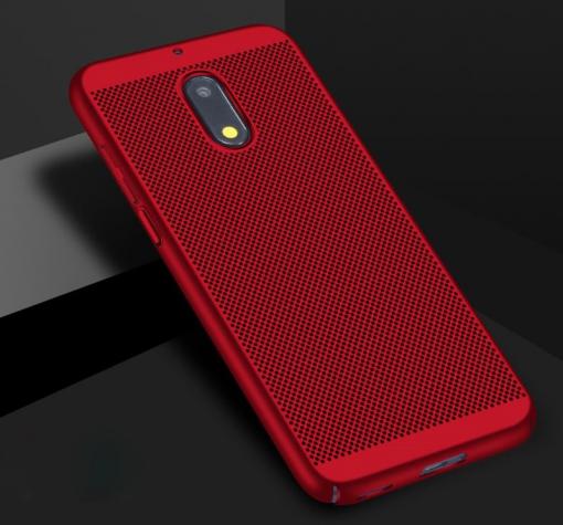 Луксозен твърд гръб за Nokia 5.1 2018 - червен / Grid