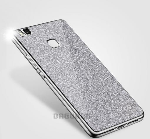 Луксозен силиконов калъф / гръб / TPU за Huawei Honor 8 Lite - сив / брокат