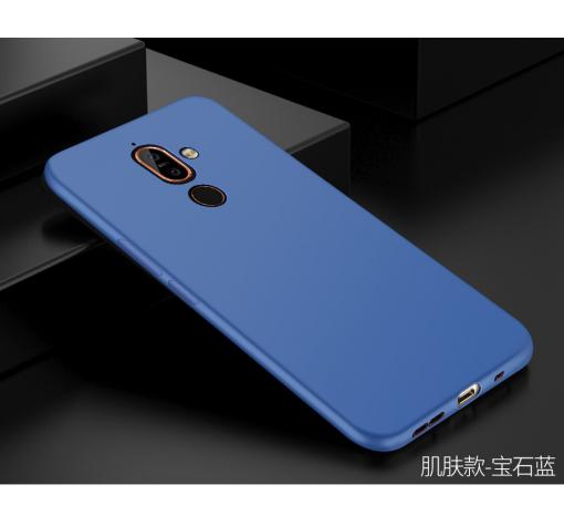 Силиконов калъф / гръб / TPU за Nokia 7 Plus - син / мат