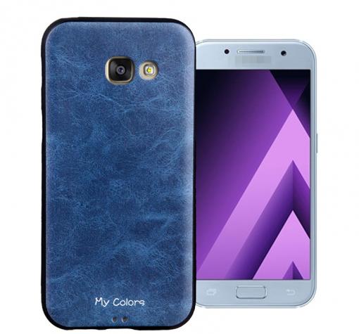 Луксозен силиконов калъф / гръб / TPU My Colors за Samsung A5 2017 A520 - син / имитиращ кожа