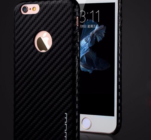 Луксозен гръб WUW за Apple iPhone 7 - черен карбон
