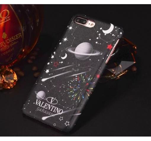 Луксозен гръб Valentino за Apple iPhone 7 / iPhone 8 - черен / космос