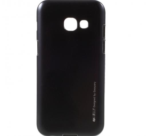 Луксозен силиконов калъф / гръб / TPU MERCURY i-Jelly Case Metallic Finish за Samsung A3 2017 A320 - черен