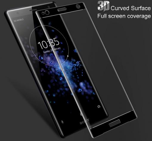 3D full cover Tempered glass screen protector Sony Xperia XZ2 Compact / Извит стъклен скрийн протектор Sony Xperia XZ2 Compact - черен