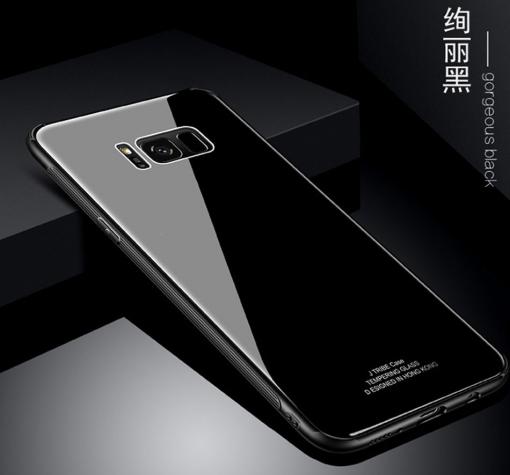Луксозен стъклен твърд гръб за Samsung S8 Plus G955 - черен