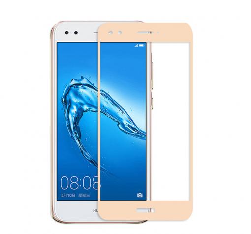 3D full cover Tempered glass screen protector Huawei P9 Lite Mini / Извит стъклен скрийн протектор Huawei P9 Lite Mini - златист