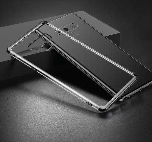 Луксозен силиконов калъф / гръб / TPU Fashion Case за Samsung Note 9 - прозрачен / черен кант