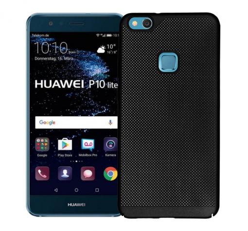 Твърд гръб за Huawei P10 Lite - черен / Grid