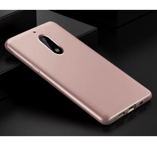 Силиконов калъф / гръб / TPU за Nokia 7 2017 - Rose Gold / мат