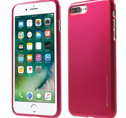 Луксозен силиконов калъф / гръб / TPU MERCURY i-Jelly Case Metallic Finish за Apple iPhone 7 Plus - цикламен