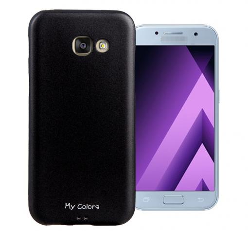 Луксозен силиконов калъф / гръб / TPU My Colors за Samsung A5 2017 A520 - черен / имитиращ кожа