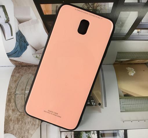 Луксозен стъклен твърд гръб за Samsung J5 2017 J530 - розов