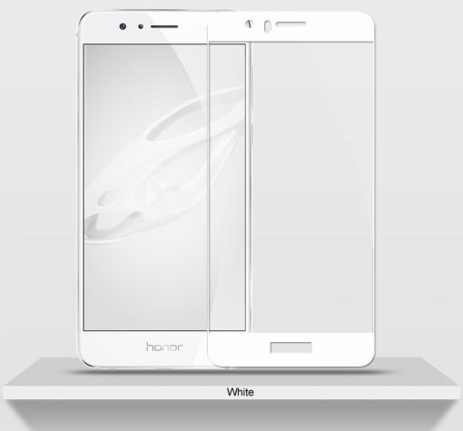 3D full cover Tempered glass screen protector Huawei Honor 8 / Извит стъклен скрийн протектор Huawei Honor 8 - бял