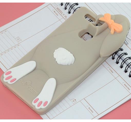 Силиконов калъф / гръб / TPU / PINK 3D за Huawei P10 Lite - MOSCHINO / заек / сив
