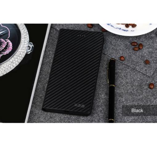Луксозен кожен калъф Flip тефтер X-level Wallet Cace за Apple iPhone 7 / iPhone 8 - черен / carbon