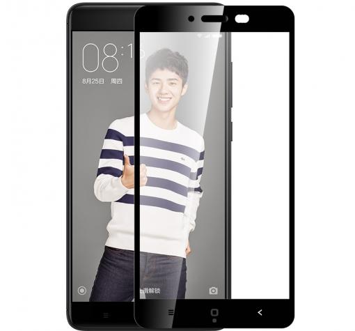 3D full cover Tempered glass screen protector Xiaomi RedMi 4A / Извит стъклен скрийн протектор Xiaomi RedMi 4A - черен